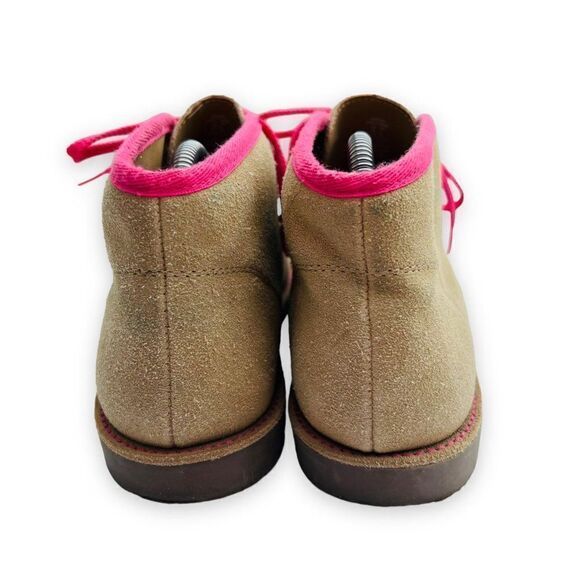 Lands' End Suede Chukka Boots Beige / Pink Youth Girls 4M - Picture 5 of 11